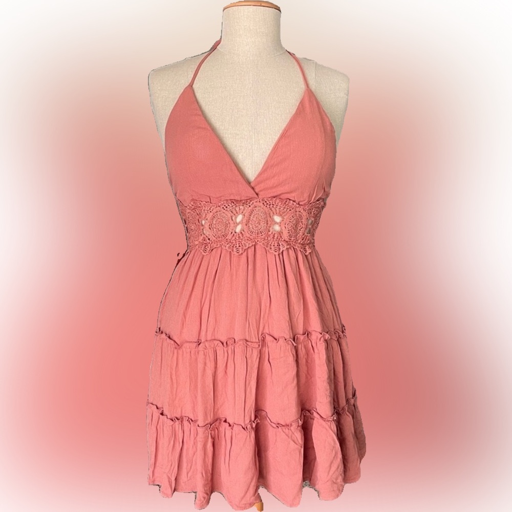 Iris - small/medium - summer boho rose dress with lace